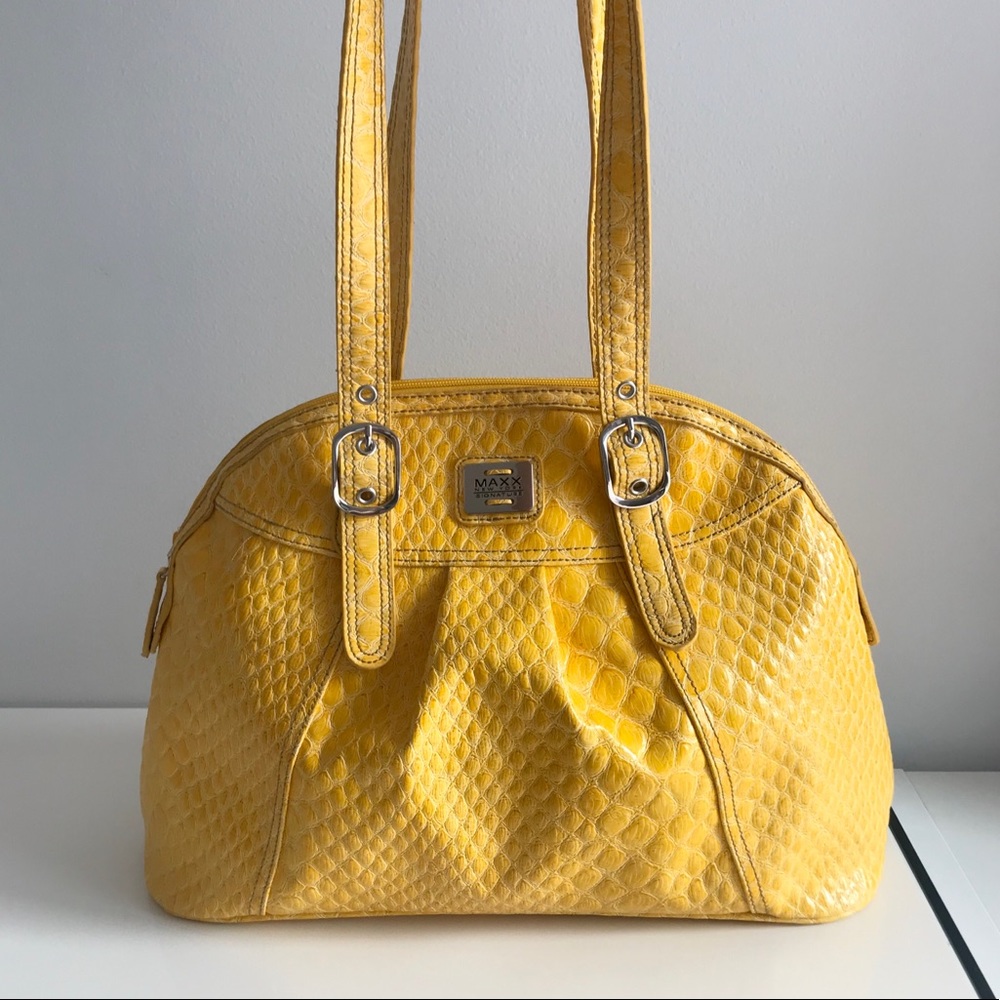 NWOT Maxx New York Yellow Faux Croc Hobo Spring Summer Bag